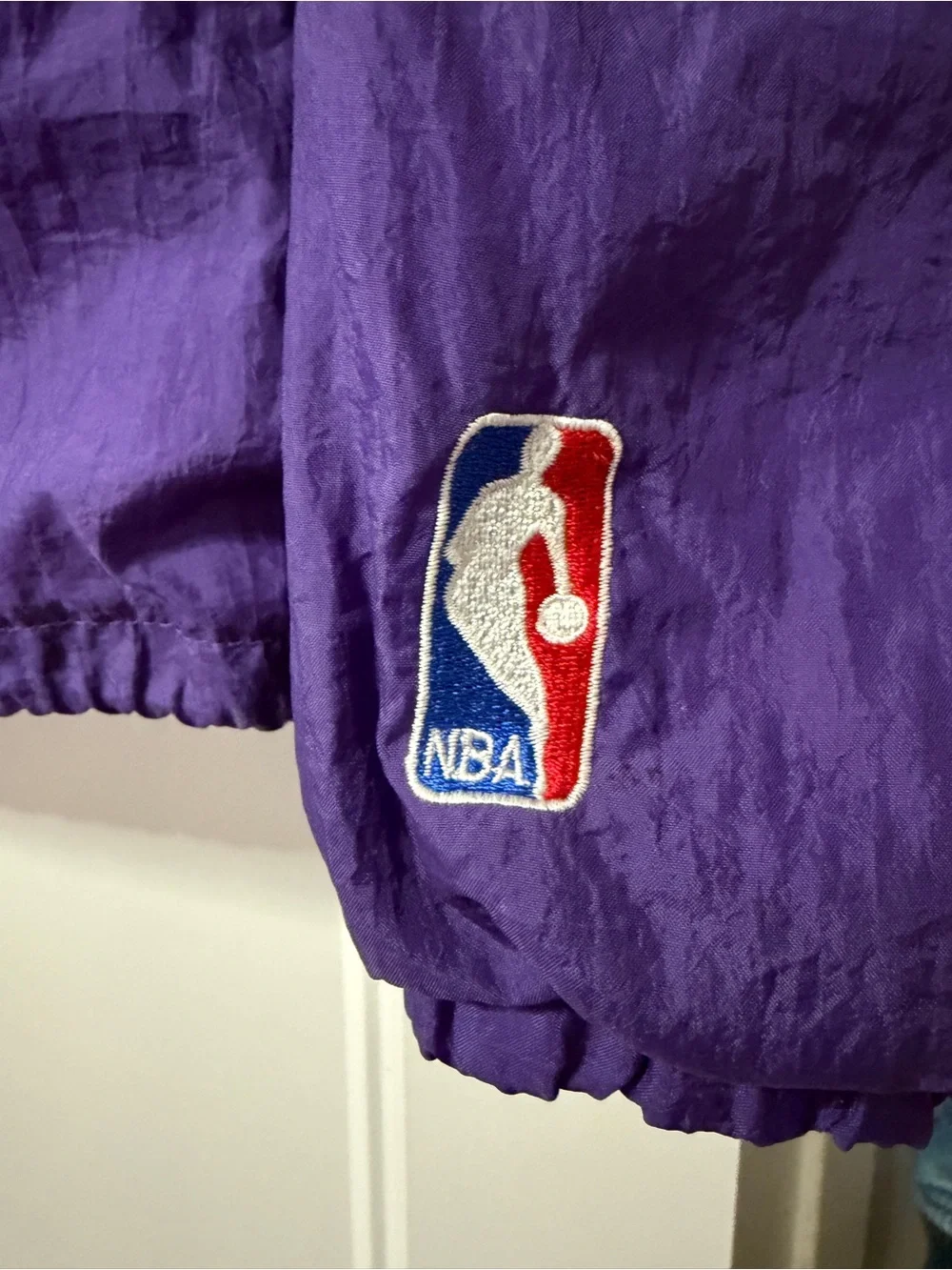 RARE Vintage Champion Purple & Teal Utah Jazz Players Windbreaker